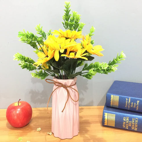 Anding Pink Ceramic Vase - Elegant Origami Art Design- Ideal Gift for Friends and Family, Wedding, Desktop Center Vase, A Perfect Home Decor Vase (LY097)