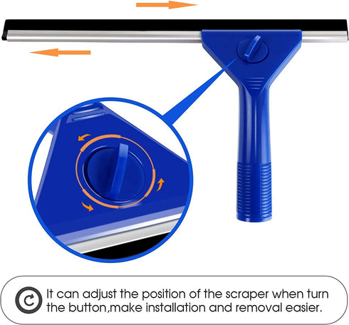 MASTERTOP Window Squeegee Cleaning Tool - Outdoor Window Cleaner, Window Washing Kit, Extension Pole, Streak Free Shine, Easily Squeegee for Window Cleaning