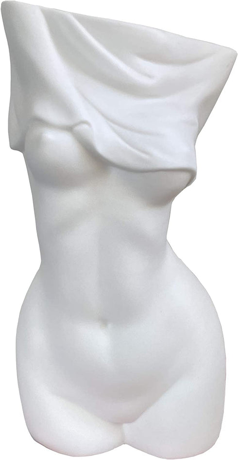 Feminine Body Vases, Feminine Curve Vases,Unique Undressing Look,Decorative Vases, Creative Floral Vases, Ceramic Vases for Modern Bohemian Home Decoration, (Birthday Gifts, (White)