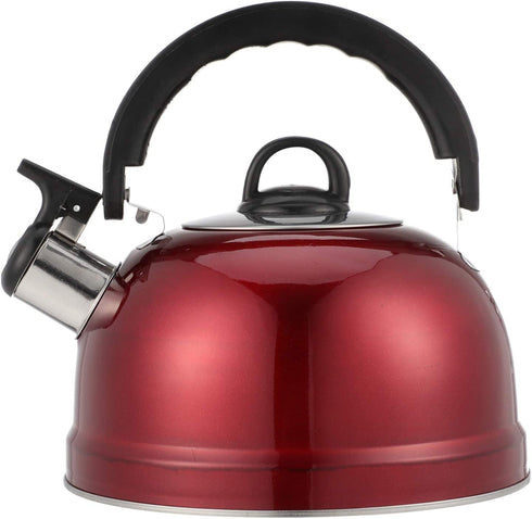 Cabilock Stove Top Whistling Tea Kettle Stainless Steel Teakettle Teapot with Cool Toch Ergonomic Handle 1. 2L Red