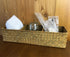 LA Rectangular Woven Seagrass Storage Basket and Home Organizer Bins,Natural Water Hyacinth Basket (Brown)