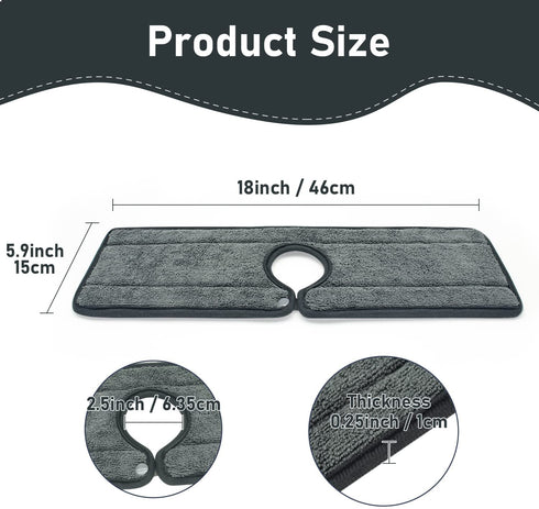 2 Pack of Faucet Absorbent Mat, Drip and Splash Catcher, Kitchen Sink Splash Guard Behind Faucet, Microfiber Kitchen Sink Mat, Kitchen Countertop Drying Mat for Kitchen, Farmhouse and RV, 18'' x 5.9''