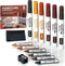 Katzco Wood Furniture Repair Kit Wood Markers For Scratches - Set of 13 - Markers and Wax Sticks with Sharpener - Wood Floor Scratch Remover Cover-Up for Tables, Desks