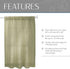 Elrene Home Fashions Cameron Linen Tier Curtains, 30" W x 24" L Each (Set of 2 Tiers), Sage Green