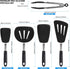 CGSGDK Silicone Flexible Turner Spatula Set, 5-Piece Heat Resistant Flexible Rubber Spatulas,Silicone Cooking Utensil Set,Non Stick Rubber Kitchen Utensils for Cooking Fish, Steak,Eggs, Pancakes