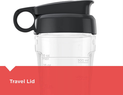BLACK+DECKER PowerCrush Personal Blender Jar with Travel Lid, Clear, PBJ1650