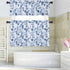 Haperlare Blue Leaf Flower Printed Valance Curtains for Kitchen Cafe Curtains, Floral Print Bathroom Window Curtains, Multi Color Window Treatment, 54" x 15", Navy Blue/Light Blue