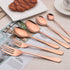 Berglander Stainless Steel Rose Gold Serving Flatware Set, Copper Serving Flatware Set, Cake Server, Fish Knife, Fish Fork, Serving Spoon, Serving Fork, Salad Spoon, Salad Fork, Butter Knife, Icecream