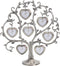 LASODY Antique Silver Family Tree With 7 Hanging Picture Frames,Metal Table Top Photo Frame Decoration