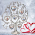 LASODY Antique Silver Family Tree With 7 Hanging Picture Frames,Metal Table Top Photo Frame Decoration