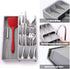 ORIJOYNA Kitchen Flatware Organizers - Drawer Organizer Tray Box Cutlery Expandable Organizer - for Kitchen Drawer Holding Flatware Spoons, Forks, Spatula (Grey)
