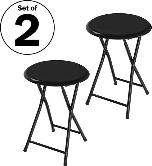 Lavish Home Folding Stool, 18", Black