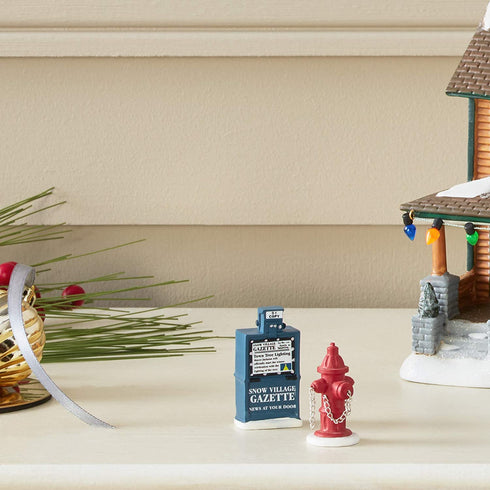 Department 56 Accessories for Villages Fire Hydrant and Newspaper Box Accessory Figurine (Set of 2)