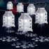 Christmas Decorations Lantern String Lights - 22.8 Feet Christmas Lights with 6 LED White Snowflake Projector, Lantern Projection Lights Waterproof for Indoor Outdoor Patio Window Holiday Show, White