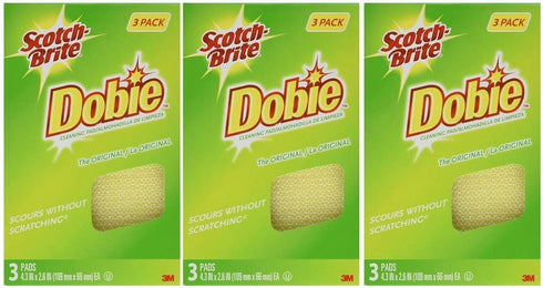 Scotch-Brite Dobie All Purpose Pads, 3-Count (Pack of 3) Total 9 Pads