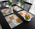 Bingigo Orange Placemats Set of 4 for Dining Table Cotton Linen Heat Insulating Kitchen Table Mats Durable Washable Burnt Orange Brawn Gray Paint Art Garffiti Placemats for Farmhouse Kitchen Table