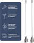 Heavyweight Bar Spoons - Set of two. (One Spiral & one Smooth Handle) Professional Quality Barspoons