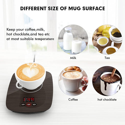 Creekeley Coffee Mug Warmer - Cup Warmer with Three Temperature Setting - Beverage Warmer with Automatic Shut Off for Coffee, Milk, Tea, Cocoa, Hot Chocolate, etc.