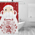 Xmas Holly Jolly Shower Curtain Festive Cute Cartoon Santa Claus with Many Gifts Merry Christmas Shower Curtains Happy New Year Shower Curtain Set with 12 Hooks 60 X 71