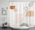 HVEST Boho Mid Century Shower Curtain for Bathroom Decor, Shapes Line Abstract Girl Shower Curtain with Hooks Modern Minimalist Art Aesthetics Polyester Waterproof Fabric Bath Accessories, 72X72Inches