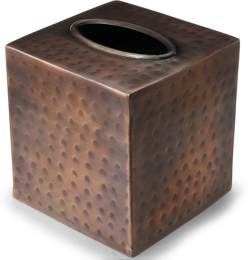 Monarch Abode Monarch Copper Finish Hand Hammered Metal Tissue Box Cover