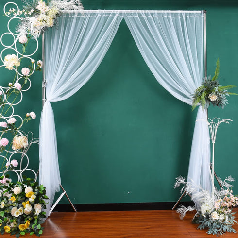 White Sheer Backdrop Curtains Tulle Backdrop Curtain for Parties Wedding Baby Shower Bridal Shower Birthday Party Photo Background Decorations 10 ft X 8 ft