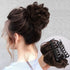 DeeThens Messy Bun Hair Piece Tousled Updo Hairpiece for Women Wavy Curly Scrunchies Clip in Claw Hair Bun Synthetic Chignon Claw Clip With Hair Attached (Darkest Brown)
