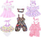 XADP 5 Pack Baby Doll Clothes Outfits for 12 Inch Baby Dolls, Set of 5 with Hair Bands