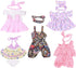 XADP 5 Pack Baby Doll Clothes Outfits for 12 Inch Baby Dolls, Set of 5 with Hair Bands