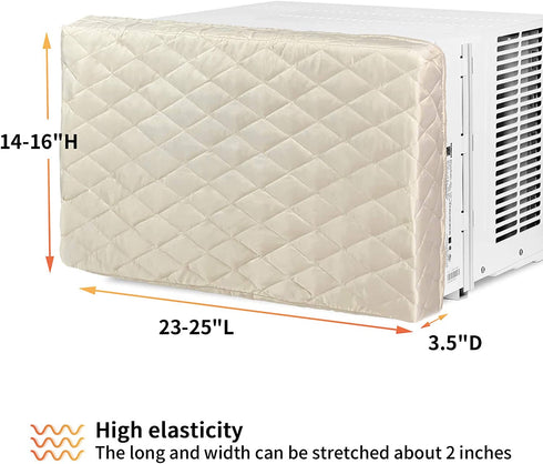 Homydom AC Cover Indoor, Air Conditioner Cover Inside AC Unit Cover Double Insulation Defender, High Elasticity, Light Yellow M-25"x 16"x 3.5"(L x H x D)