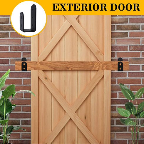 bamandan 2x4 Black Upgrade Security Door Barricade Brackets,Drop Open Bar Holder U Bracket for 2 by 4 Lumber,Apply to Door Reinforcement,Door Jammer,Tool Hanger,Shed,Garage,Gate(2 pcs)