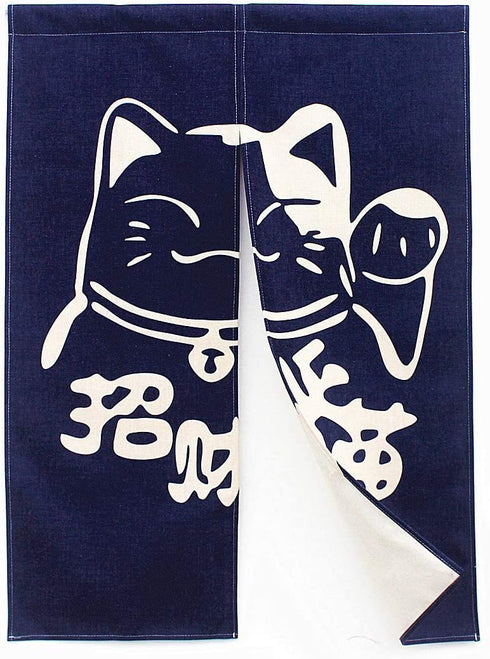 MYRU Lucky Cat Japanese Curtain Noren Japanese Curtain Doorway,33"x47"(Style C)