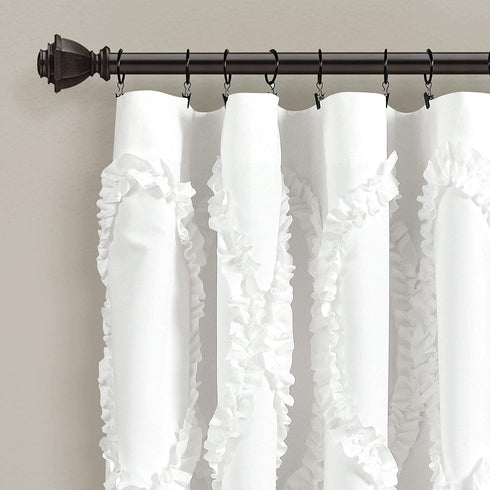 Lush Decor Avon Window Curtain Panel for Living Room, Dining Room, Bedroom (Single Curtain), 84? x 54?, White