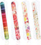 4 Pack Crystal Glass Nail File with Case, Senignol Flowers Nano Glass Nail Shine Buffers Polisher for Professional Manicure Nail Care Fingernail File for Salon &Home Natural Nail Art Use
