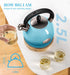 VICALINA Tea Kettle & Tea Pot, Stainless Steel Tea Kettle for Stove top, 2.64 Quart Whistling Loud Tea Kettles (Polished Light Blue)
