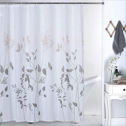 Shower Curtain Grey Polyester Fabric Bathroom Curtain Waterproof Shower Curtains ,72 X 72 INCH (Grey)