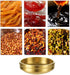 4PCS Double-Deck Mini Stainless Steel Sauce Dish, Round Seasoning Bowls, Sushi Dipping Pinch Bowl Saucers, Salad Dressing Plates for Appetizer, Side Dish, French Fries, Ketchup (3.5oz, Gold)