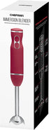 Chefman Immersion Stick Hand Blender with Stainless Steel Blades, Powerful Electric Ice Crushing 2-Speed Control Handheld Food Mixer, Purees, Smoothies, Shakes, Sauces & Soups, Red
