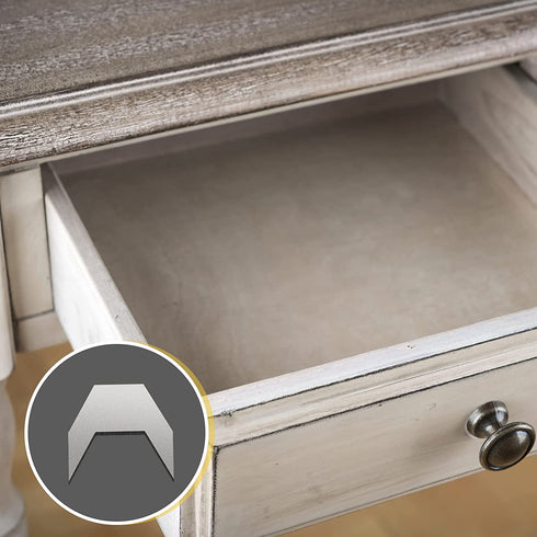 24 Pieces Drawer Stoppers for Dresser, Metal Drawer Stops Antique Style Drawer Stop Drawer Track Guide and Glides Stopper Furniture Parts Accessories for Drawers