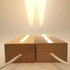 CDIYTOOL 6 inch Rectangle Display Pedestal, Rectangle Led Lights Display Base, Crystal Wooden Lighted Base Stand for Crystal Display Glass Art Pedestal Paperweighs (2 Pack-Warm Light) (2 Base)