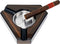 Prestige Import Group - Triangular Maple Lacquer 3 Cigar Ashtray - Dark Maple Wood and Black Accents