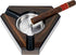 Prestige Import Group - Triangular Maple Lacquer 3 Cigar Ashtray - Dark Maple Wood and Black Accents
