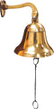 Nautical Specials BR 1843-VC Wall Hanging Rope Polished Dinner Tip Indoor/Outdoor Nautical Bells Variety with Mounting Hardware Bracket Ship Boat Maritime Decor (4" Brass), 4