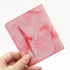Ecqizer 2 Pack CDC Vaccination Card Protector, 4 X 3" Immunization Record Vaccine Card Holder, Marbling PU Leather ID Card Holder Badge Holders for Protecting Vaccine Certificate (Pink, Blue)