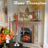 Viscacha 3-Candle Metal Candelabra Candlesticks Holder for Formal Events, Wedding, Church, Holiday Décor, Halloween Taper Candle Holder Stand Centerpiece Elegant Decoration Piece for Table,Pewter