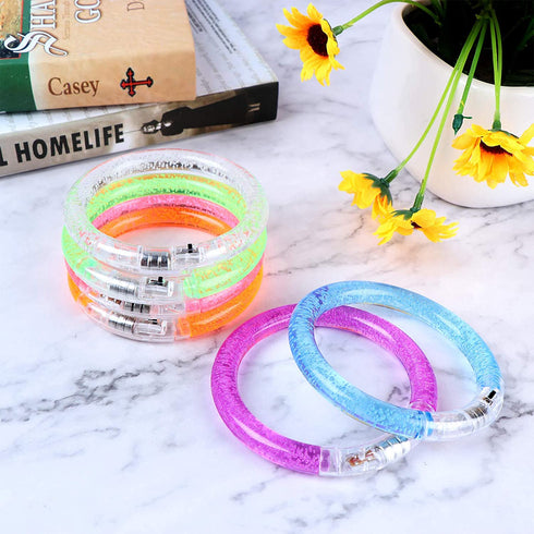24 Pack Glow Sticks Bracelet Glow in The Dark, 6 Color LED Bracelets Party Supplies for Kids and Adults Led Glow Party Accessories Light Up Toys Bulk