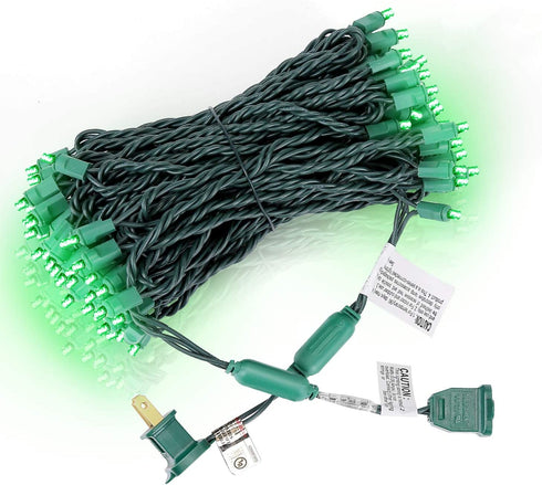 50ft 100 Count Green LED Christmas Lights Outdoor Indoor, Commercial Grade Green Wire, 5mm Wide Angle St. Patrick's Day Light Halloween Mini String Lights Outdoor Waterproof for Tree, Garland, UL