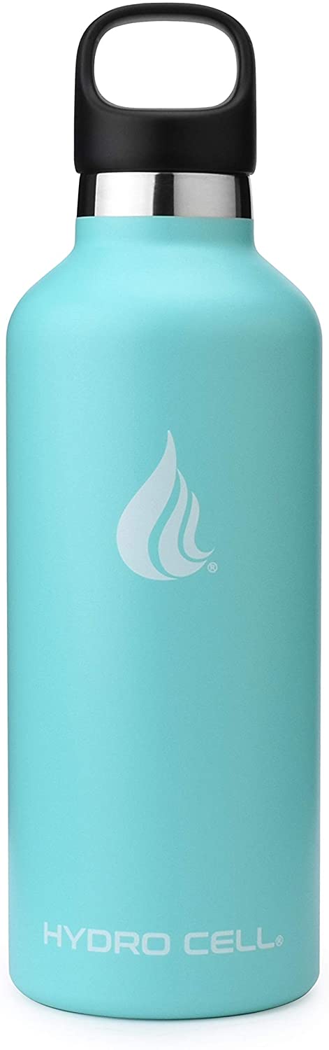 Hydro Cell Stainless Steel Water Bottle with Straw & Standard Mouth Lids (32oz 24oz 20oz 16oz) - Keeps Liquids Hot or Cold with Double Wall Vacuum Insulated Sweat Proof Sport Design (Teal 32oz)*