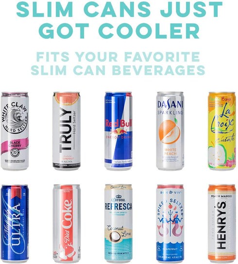 Swig Life Skinny Can Cooler, Stainless Steel, Dishwasher Safe, Triple Insulated Slim Can Sleeve for 12oz Tall Skinny Can Beverages (Black)
