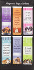 Christian Art Gifts Set of 6 Puppy Faces (Style #2) Inspirational Magnetic Bible Verse Bookmark, Size Small 2.3" x .75"